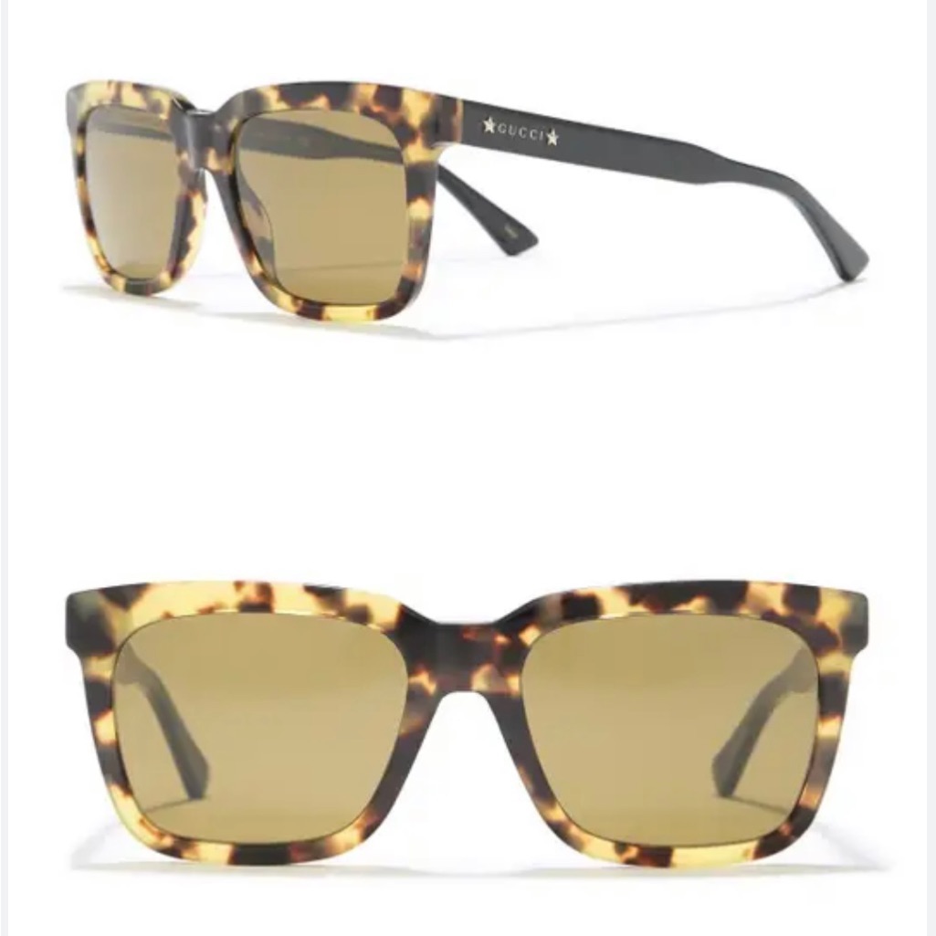 25%Off(Was At $199)Authentic Gucci Women’s Square Spotted Havana Sunglasses